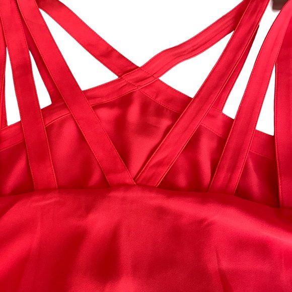 BCBGmaxazria juliya multi-strap layered top poppy size Medium New - Picture 11 of 16